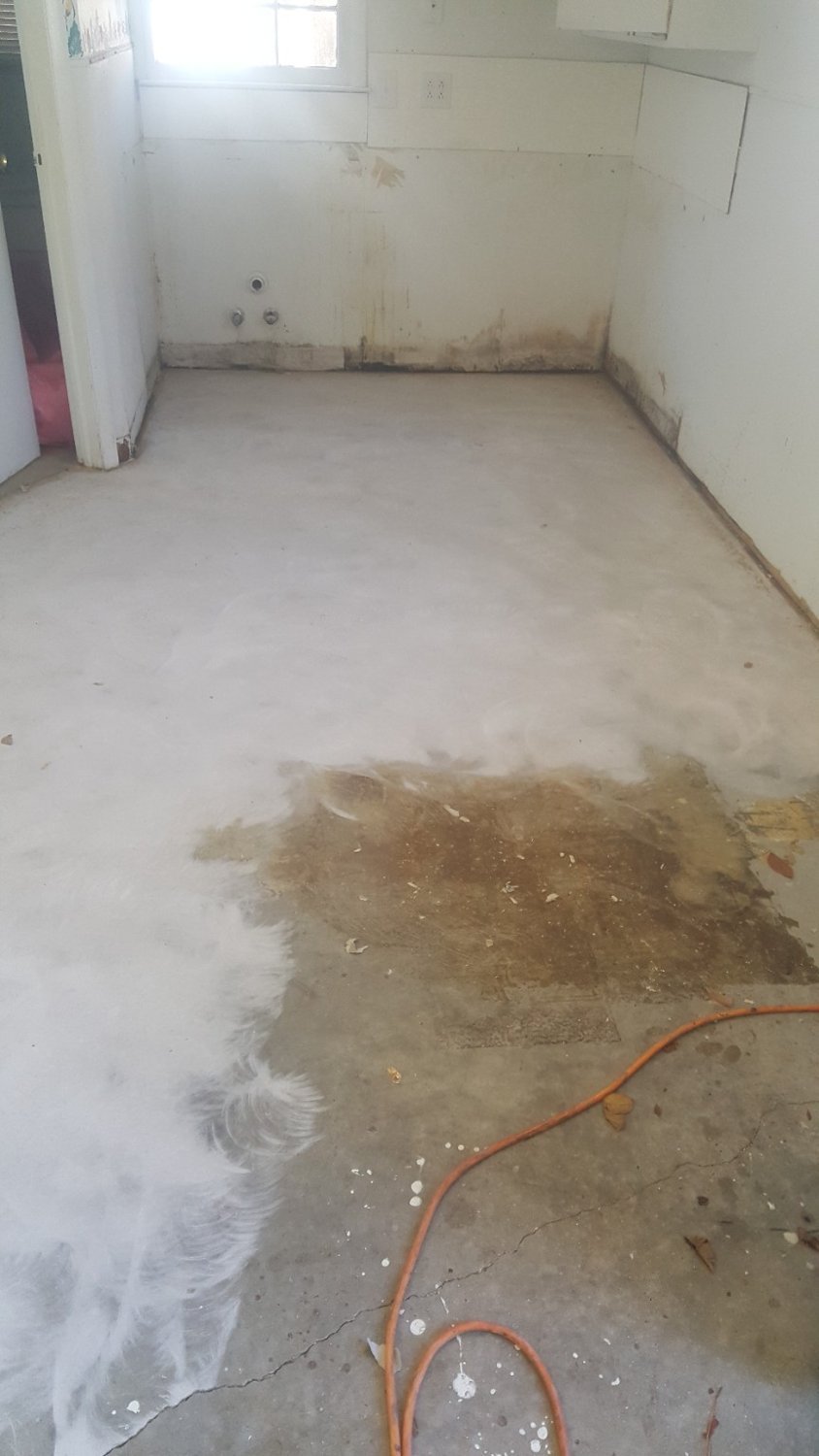 Garage floor transformation — before