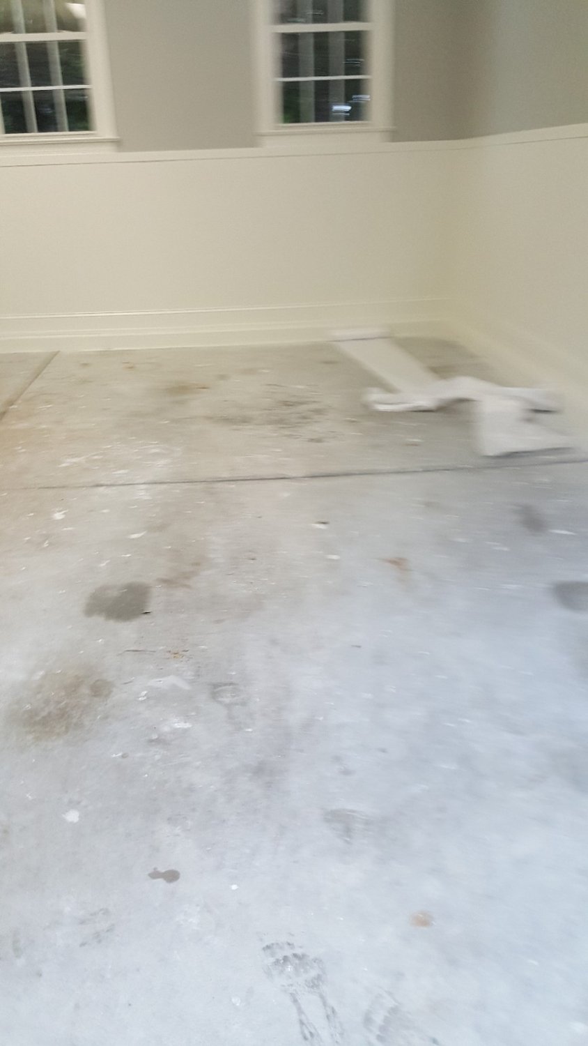 Decorative garage floor — before