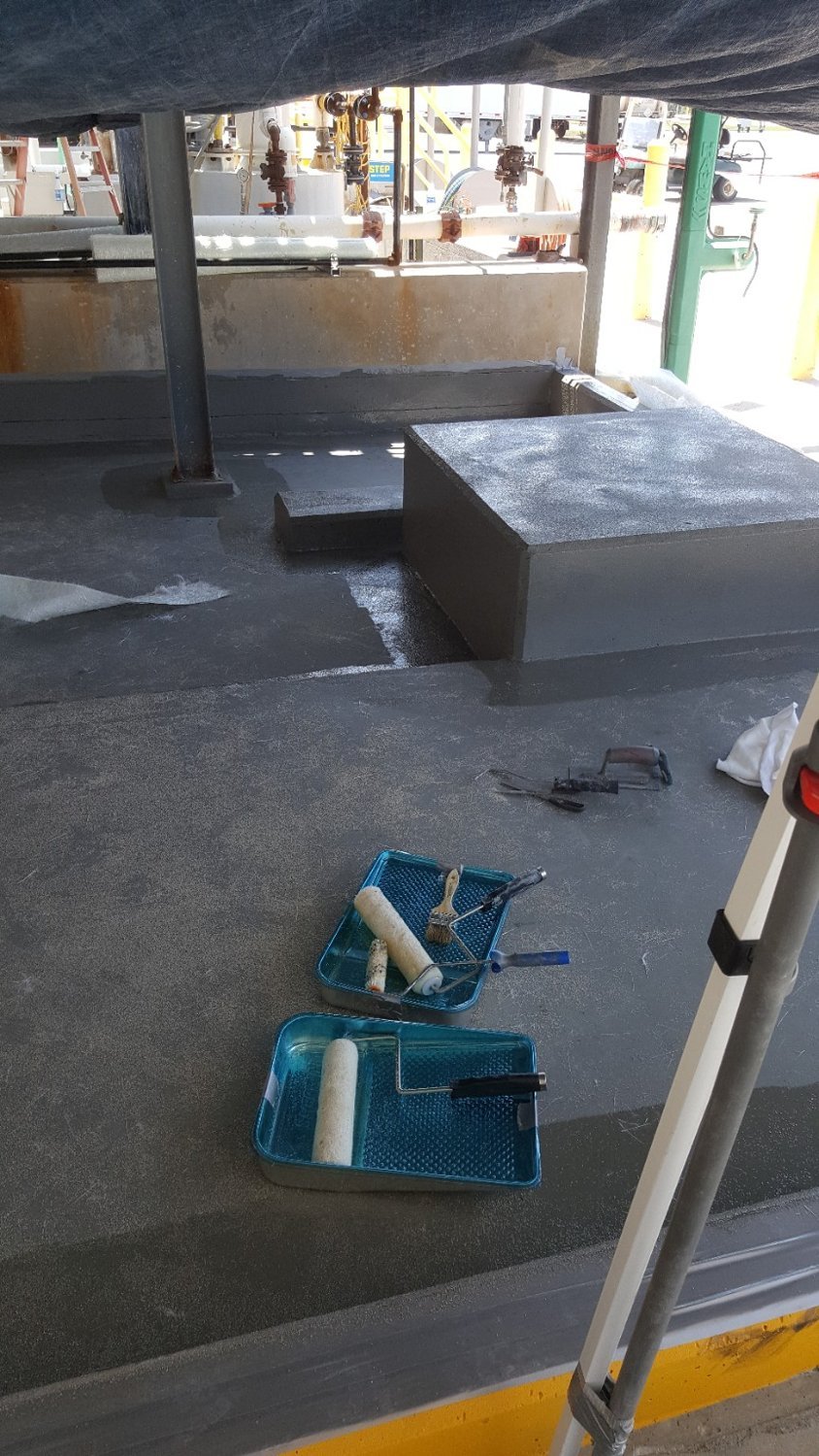 Industrial floor & steps — before