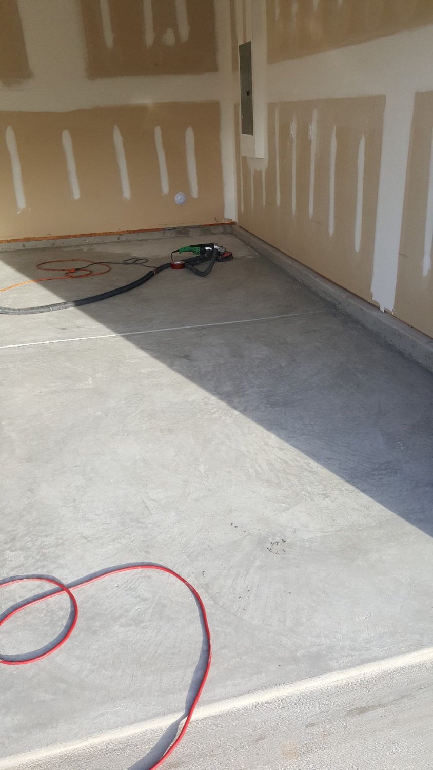 Orange & gold metallic epoxy — before