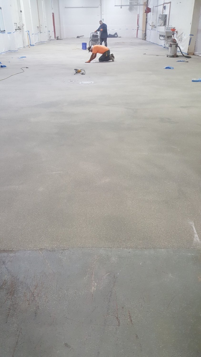 Commercial floor coating — before